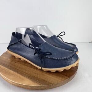 Empress Women's Australian Soft Leather Blue Comfort Loafers EU 41/US 10